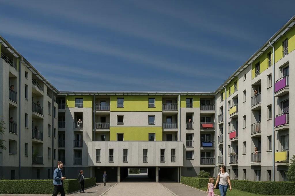 Rendering e masterplan per la riqualificazione di un quartiere romano con nuovi spazi pubblici, aree verdi e mobilità sostenibile | Rendering und Masterplan für die Stadterneuerung eines römischen Viertels mit neuen öffentlichen Räumen, Grünflächen und nachhaltiger Mobilität | Rendering and masterplan for the regeneration of a Roman district with new public spaces, green areas, and sustainable mobility