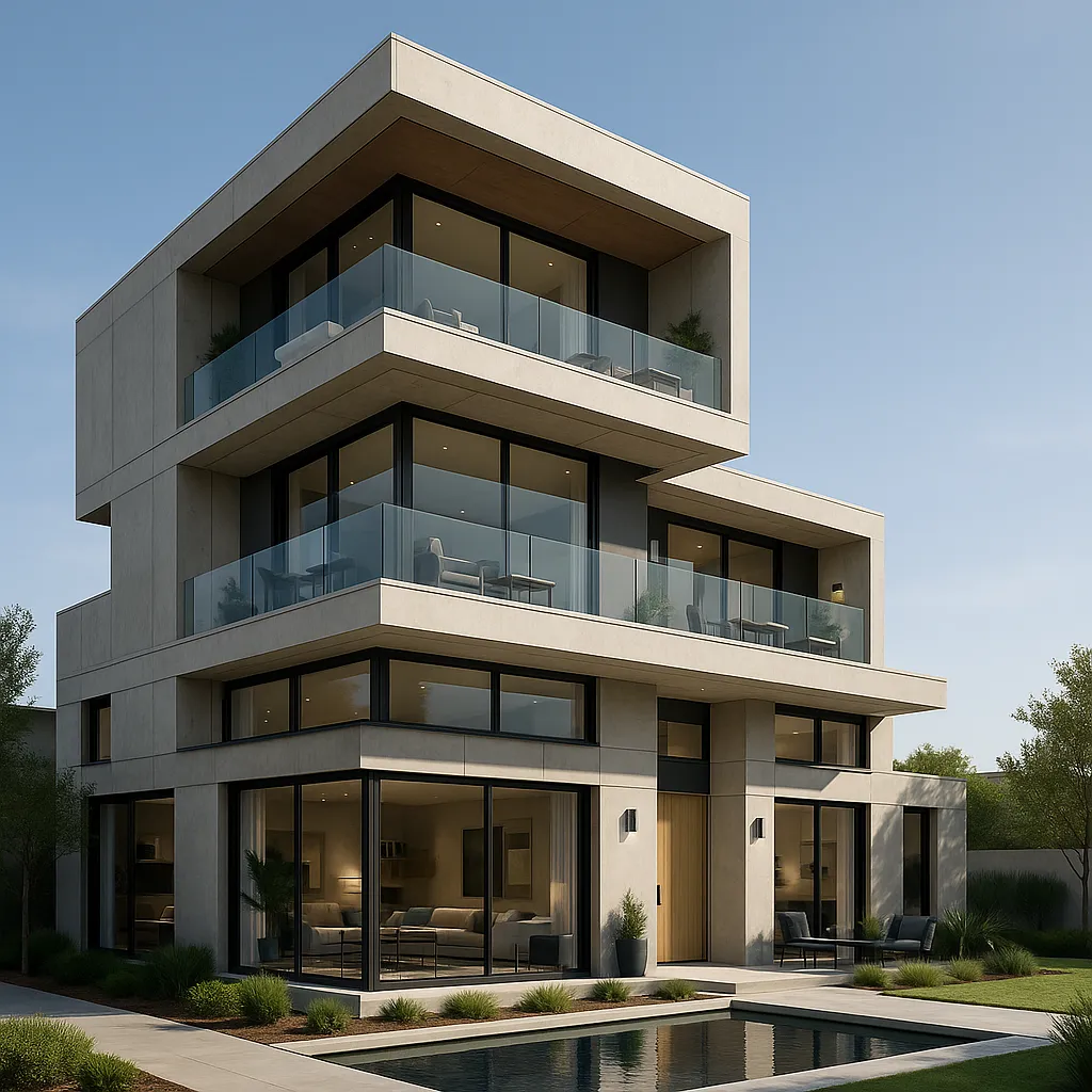 Rendering fotorealistico di una palazzina residenziale in Svizzera | Fotorealistisches Rendering eines Wohngebäudes in der Schweiz | Photorealistic rendering of a residential building in Switzerland