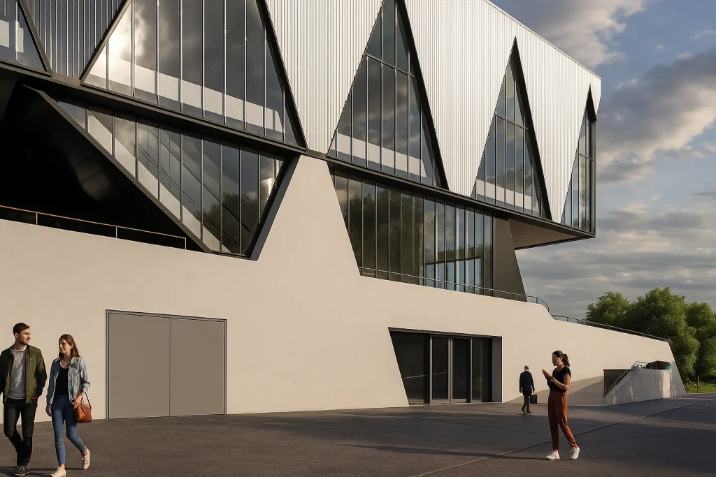 Rendering fotorealistico di un edificio polifunzionale in Svizzera con uso misto residenziale, direzionale e commerciale | Fotorealistisches Rendering eines multifunktionalen Gebäudes mit Wohn-, Büro- und Gewerbenutzung in der Schweiz | Photorealistic rendering of a mixed-use building in Switzerland with residential, office and commercial functions